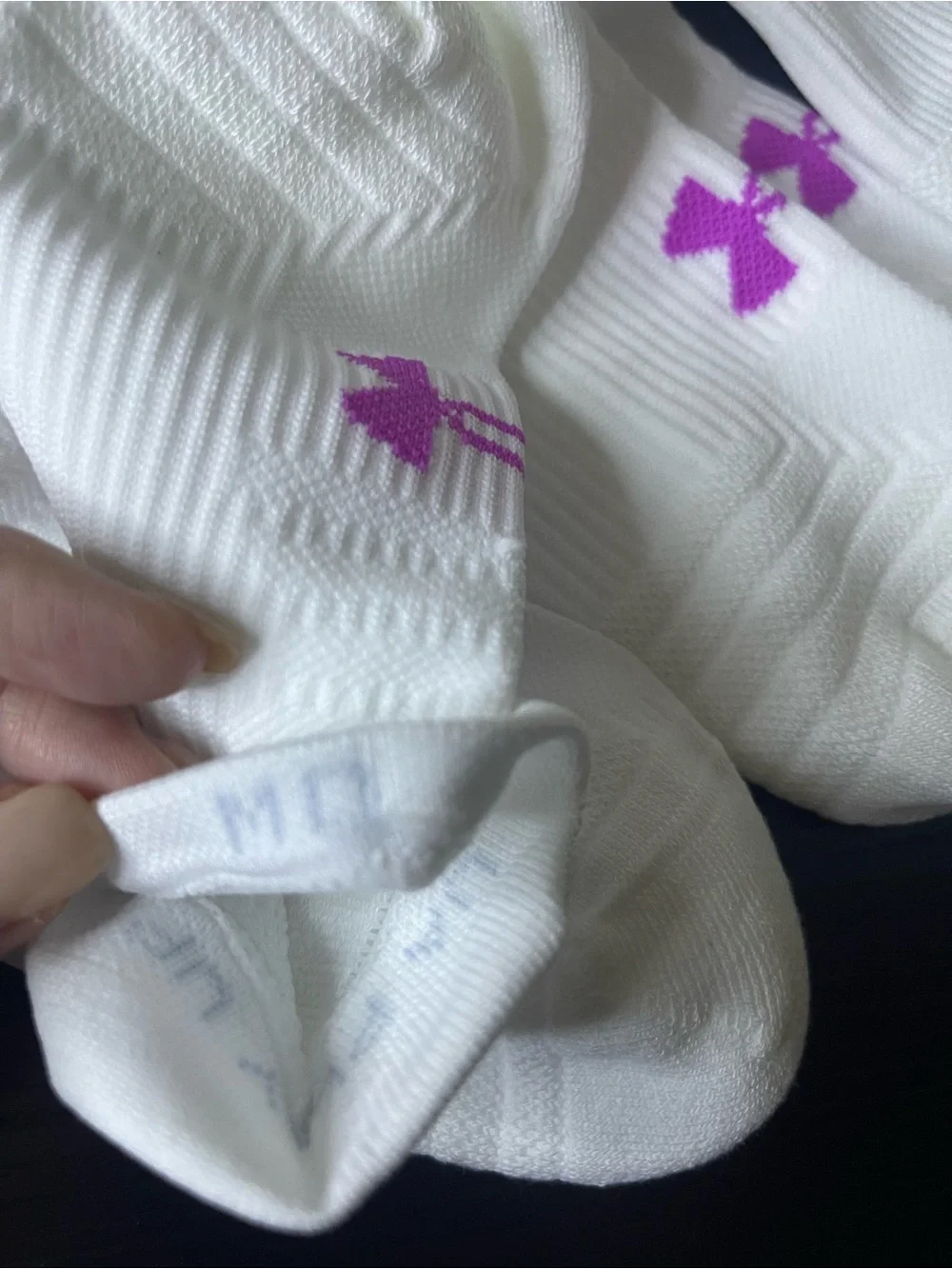 Under Armour Socks - Size Medium Ankle Lavender and White - 6 Pack New